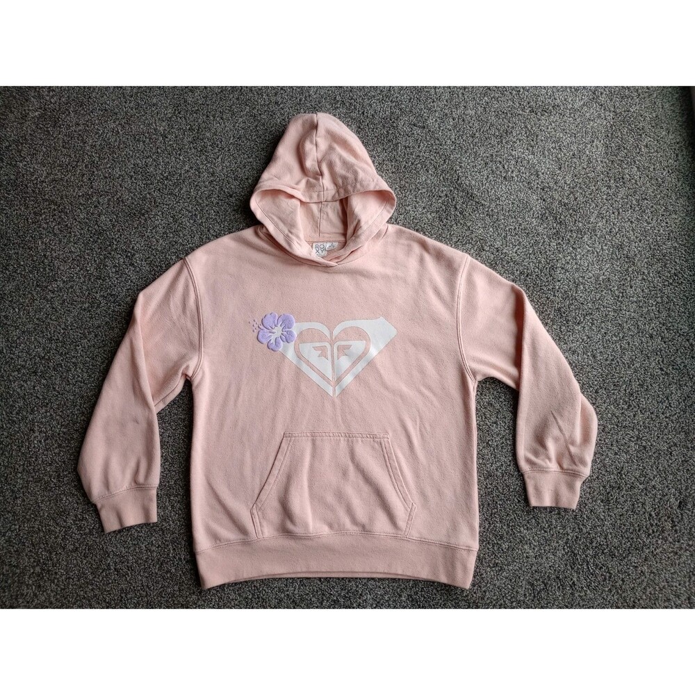 Roxy Girl Youth PullOver Washed Hoodie L 14/16 Color Pink(Tropical Peach)